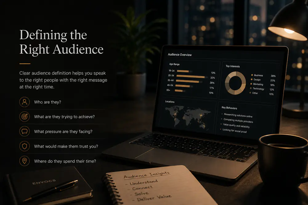 Cinematic audience insights dashboard showing customer segmentation questions